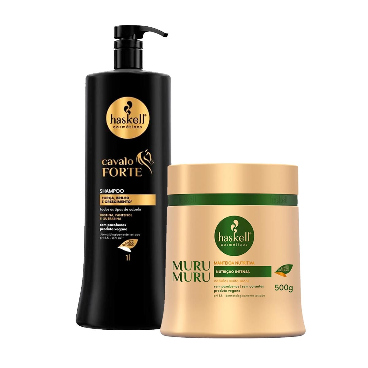 Kit Shampoo Haskell Cavalo Forte 1L + Manteiga Murumuru 500g