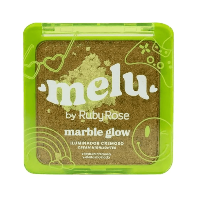 Iluminador cremoso marble glow golden hour - melu by ruby rose