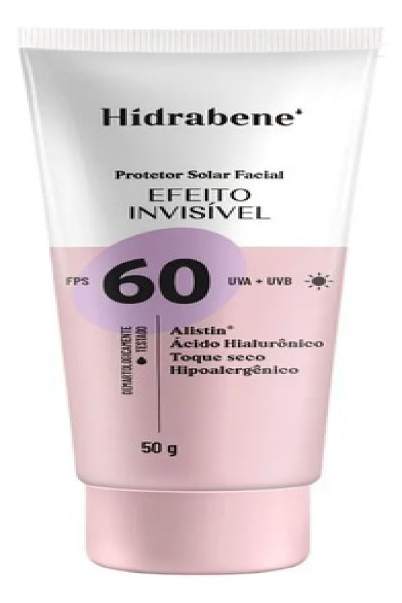 Protetor Solar  Invisível Facial Fps 60  Hidrabene 50g