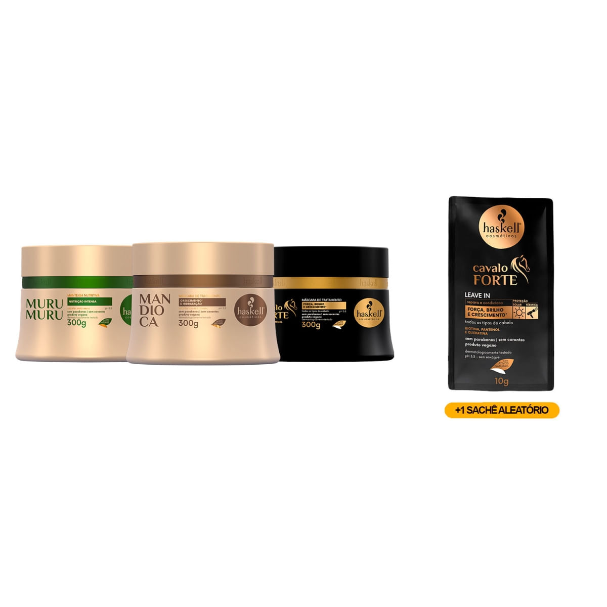 Kit Haskell Mandioca Murumuru Cavalo Forte 300g +sachê