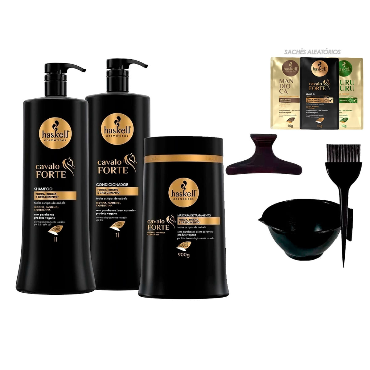 Kit Haskell Cavalo Forte Trio 1L +Cumbuca/Presilha/Sachê