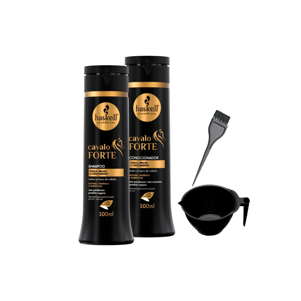 Kit Haskell Cavalo Forte Shp Cond 300ml +Cumbuca