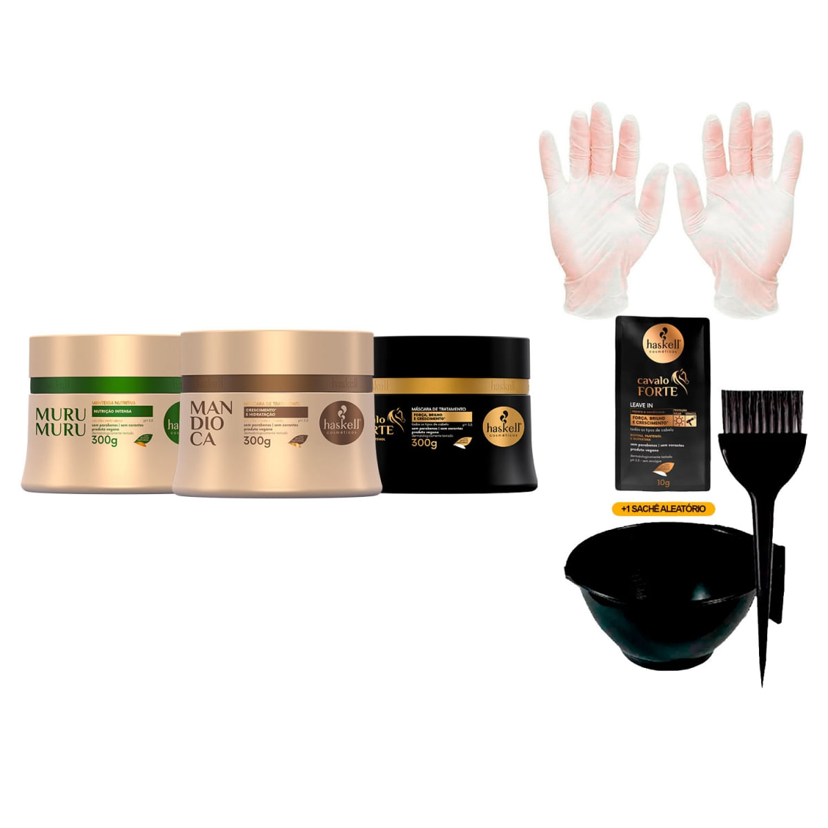 Haskell Mand Murumuru Cavalo Forte 300g +Cumbuca/Luvas/Sachê
