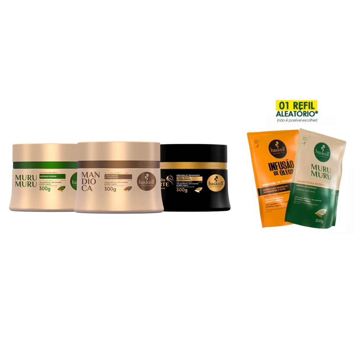 Haskell Mandioca Murumuru Cavalo Forte 300g +refil aleatório