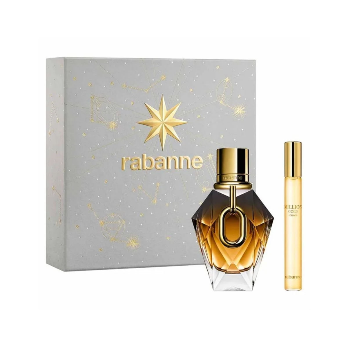 Kit Perfume Feminino Million Gold For Her de Rabanne Parfum 50ml + Travel Size 10ml