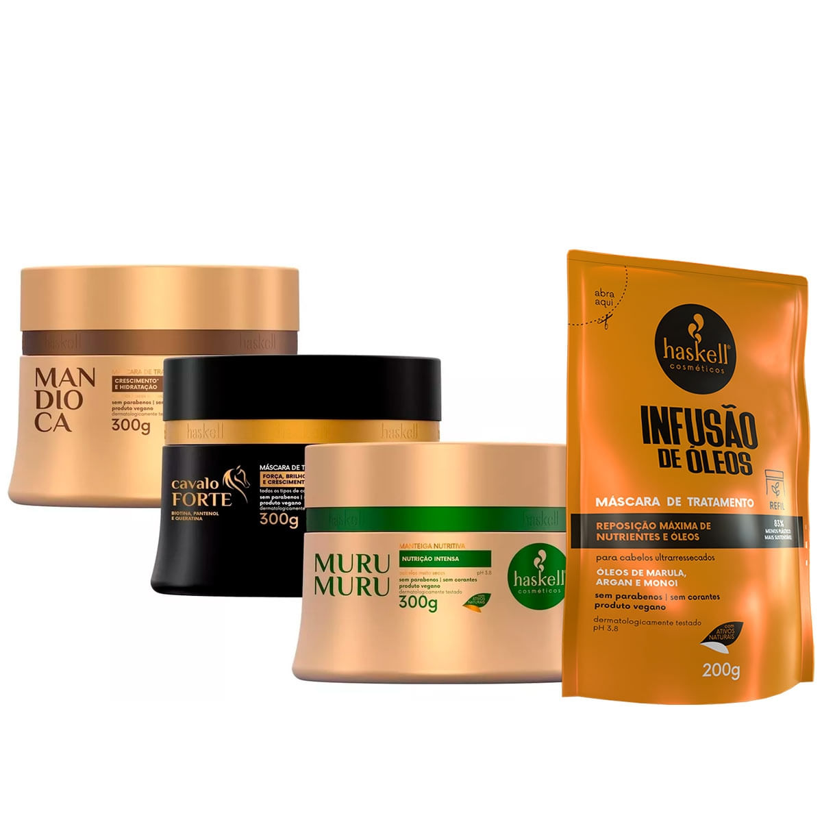 Kit Haskell Cavalo Forte Murumuru Mandioca 300g +Refil200g