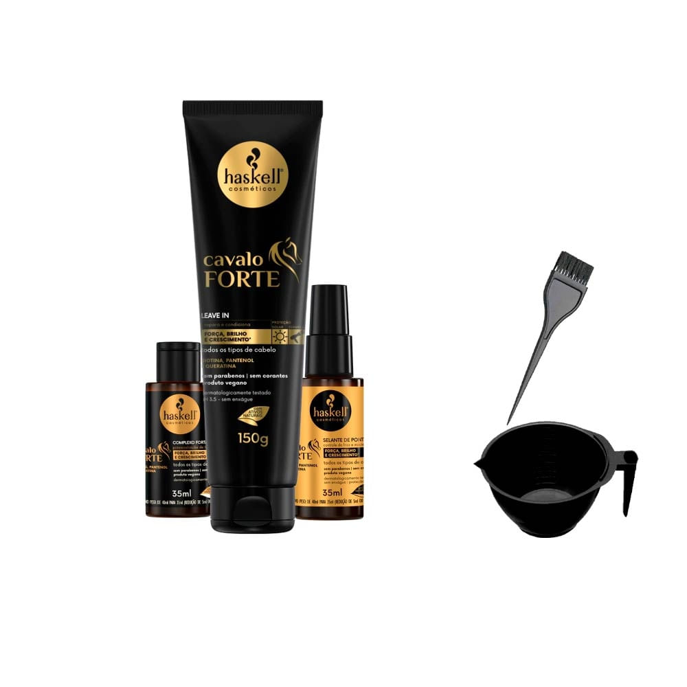 Kit Haskell Cavalo Forte Leave Complexo Selante +Cumbuca