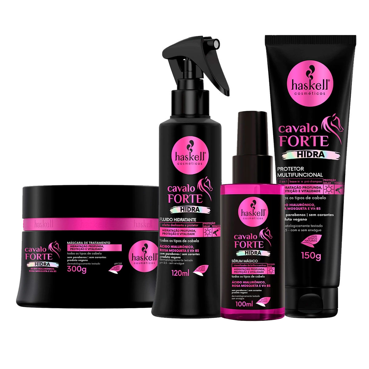 Kit Haskell Cavalo Forte Hidra Máscara 300g + Finalizadores