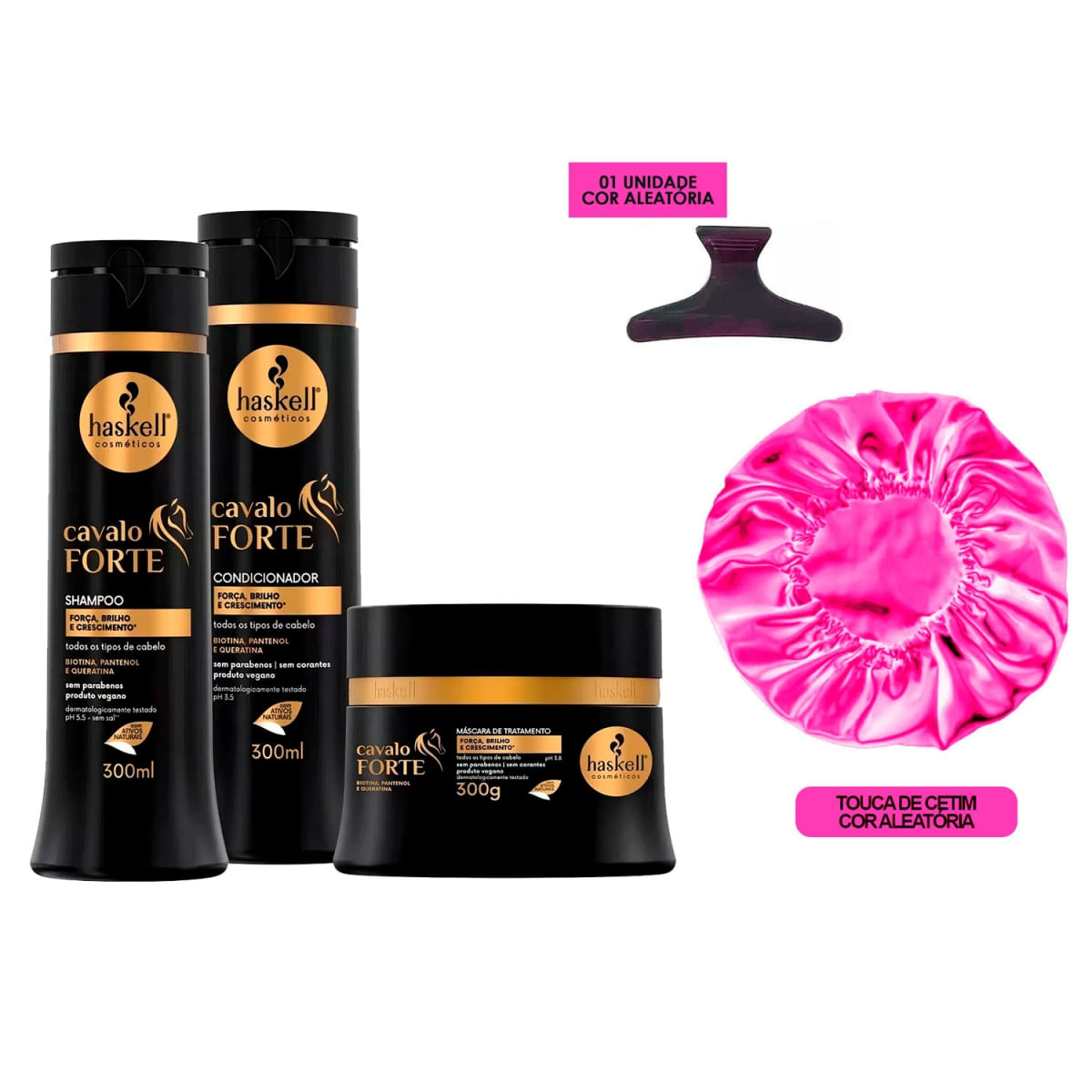 Haskell Cavalo Forte Uso Diário Trio 300ml +Touca/Presilha