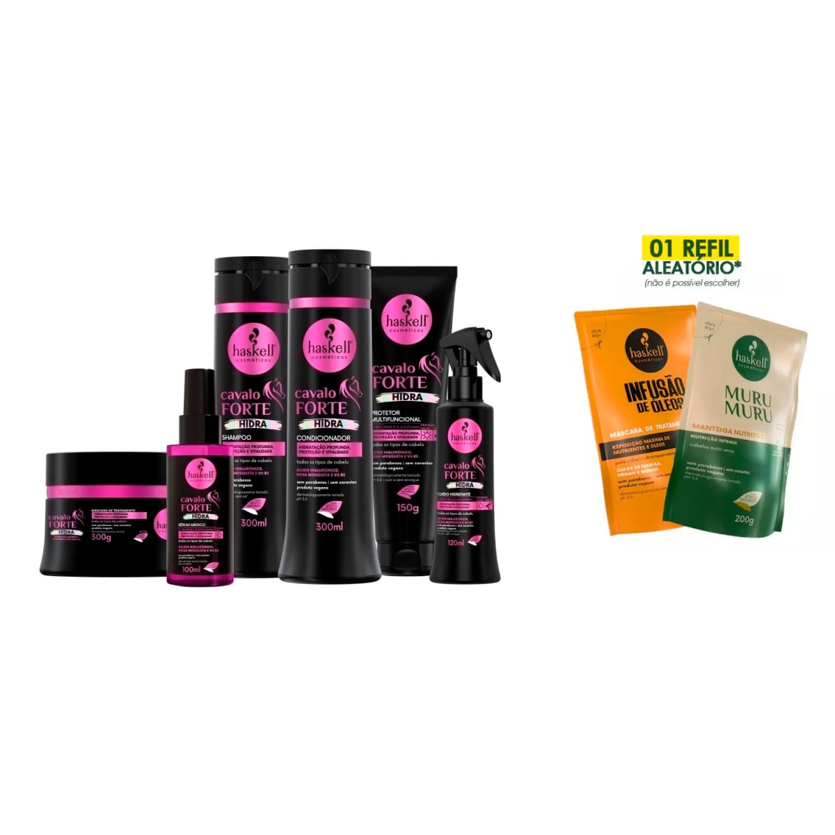 Haskell Hidratação Cavalo Forte Hidra Completo 300ml +Refil