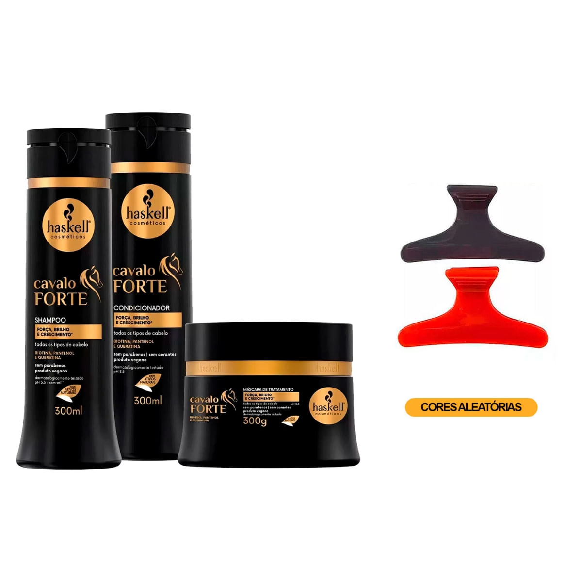 Haskell Cavalo Forte Trio Crescimento 300ml +2 Presilhas