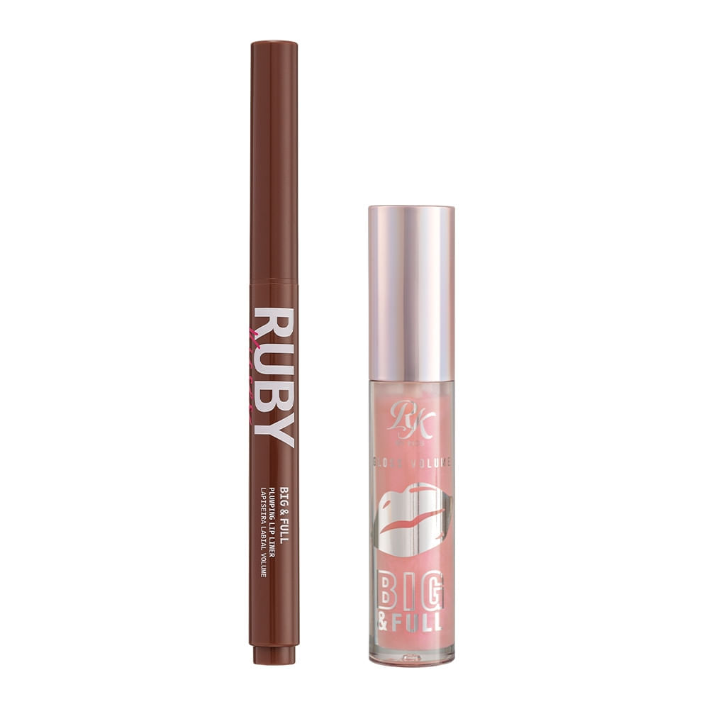 Lip Combo Gloss Volume Big & Full Power + Lapiseira Labial Volume Big & Full - Ruby Kisses