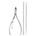 Alicate Inox para Cuticula 778-Ep + Espátula Dupla 371C + Palito 375-C Mundial - Kit Kit