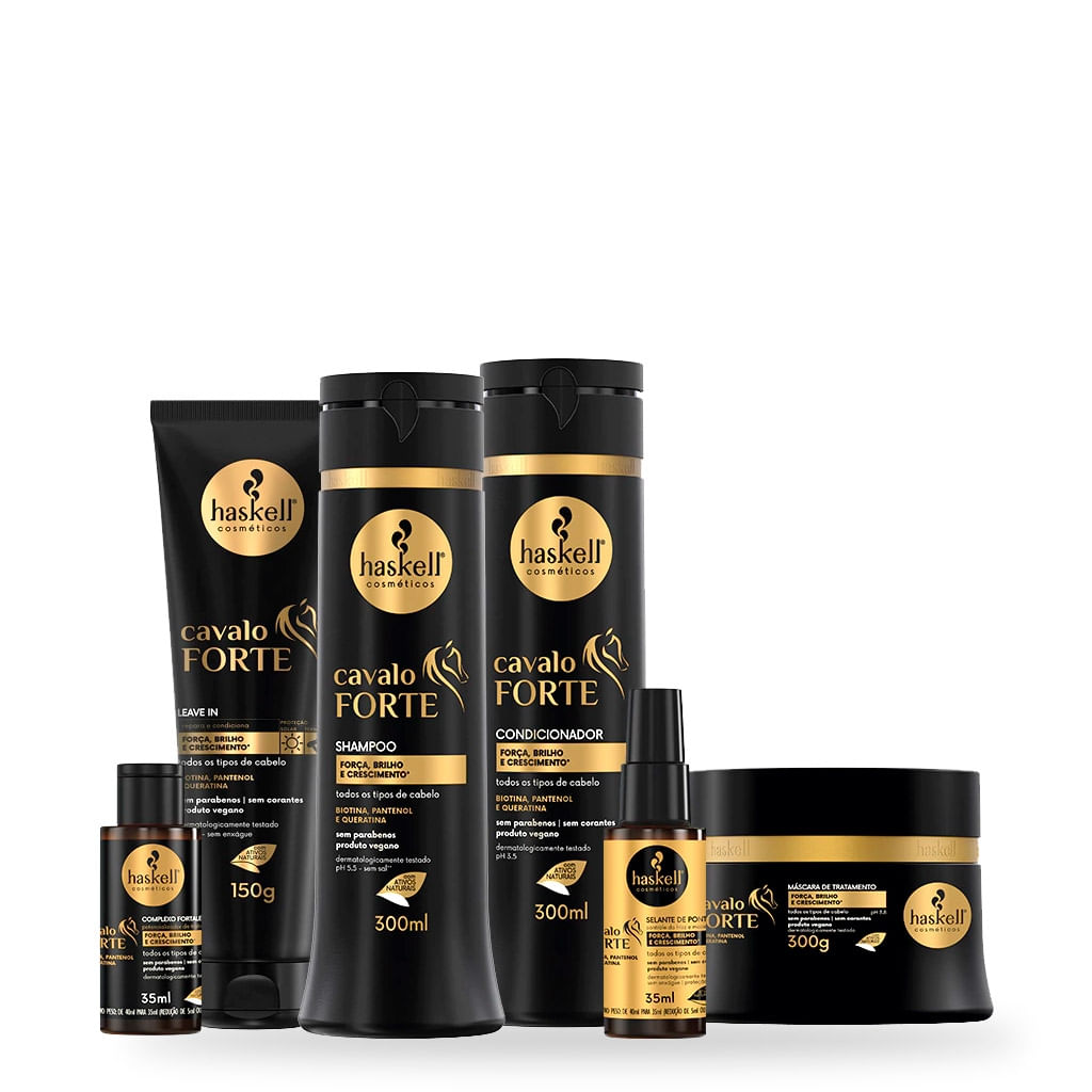 Haskell Cavalo Forte Kit Força Brilho Crescimento 300ml