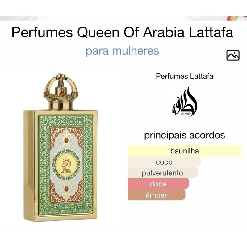 Queen Of Arabia Perfume Feminino Lattafa Eau De Parfum 100ml
