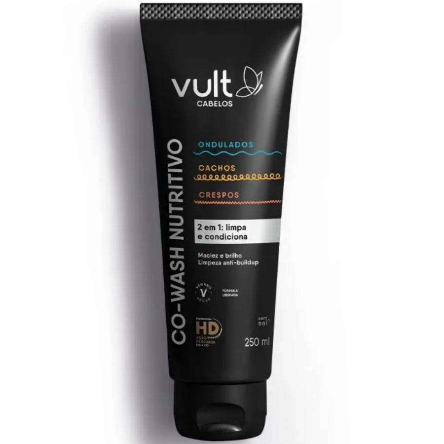 Co-Wash Nutritivo 2 em 1 Cabelos Ondulados, Cacheados e Crespos 250ml - Vult