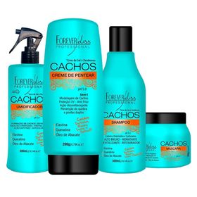 cachos-forever-liss-shampoo-creme-de-pentear-umidificador-mascara-de-tratamento-kit