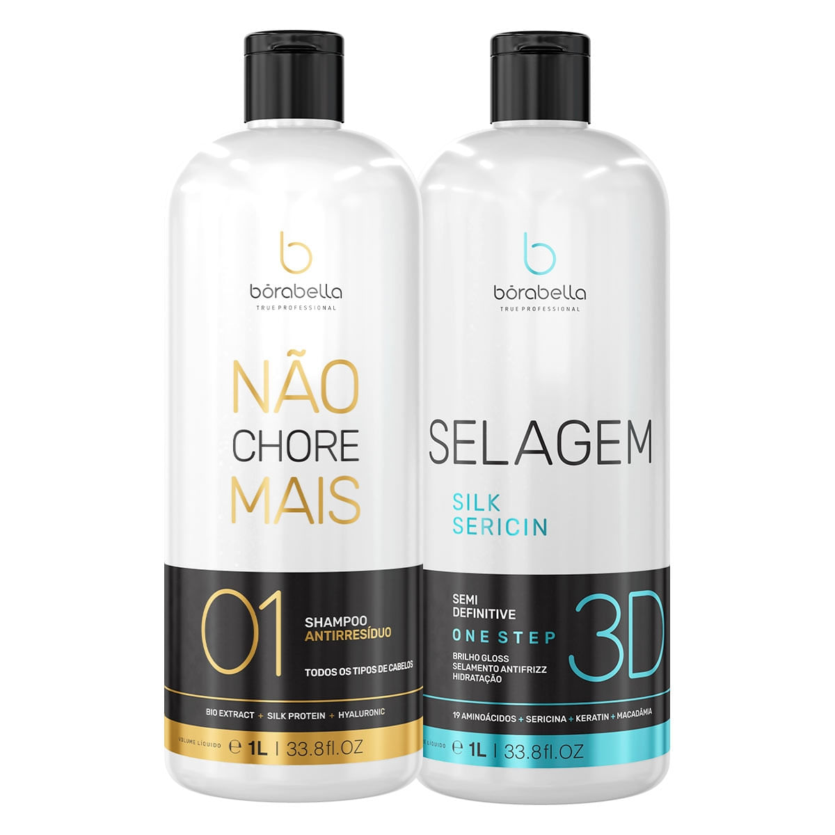 Kit Selagem Borabella 3D 1L + Shampoo Antirresíduos Ncm 1L