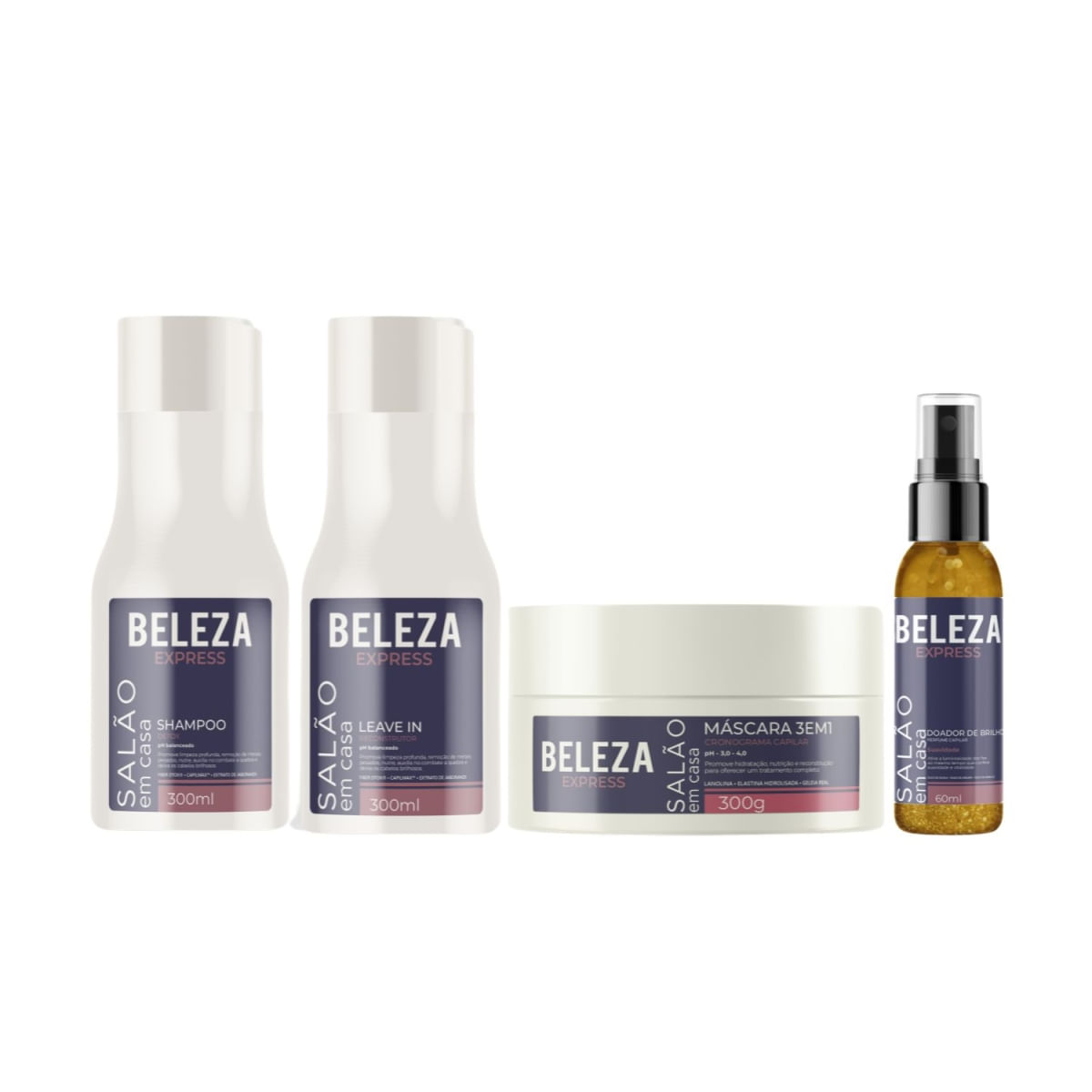 kit hidratação capilar Cabelo de Salão em Casa BelezaExpress