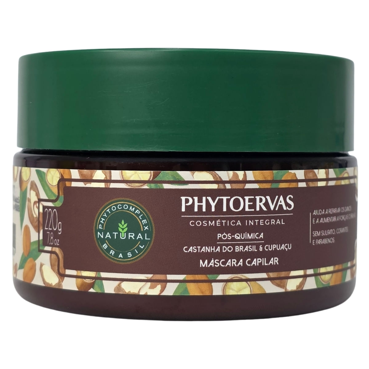Máscara Capilar Pós Quimica Castanha do Brasil e Cupuaçu Phytoervas 220g