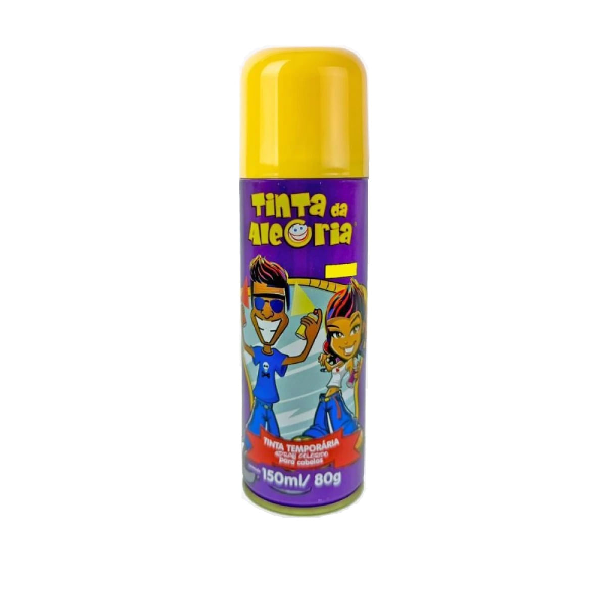 Spray Tinta da Alegria Temporária Cor Amarelo 150ml