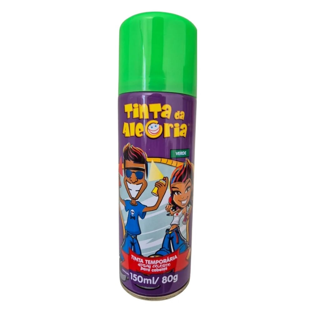 Spray Tinta da Alegria Temporária Popper Verde 150ml
