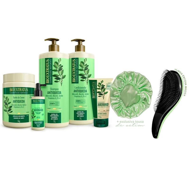 Kit Completo Jaborandi Bio Extratus 1 Litro/kg +Escova/Touca