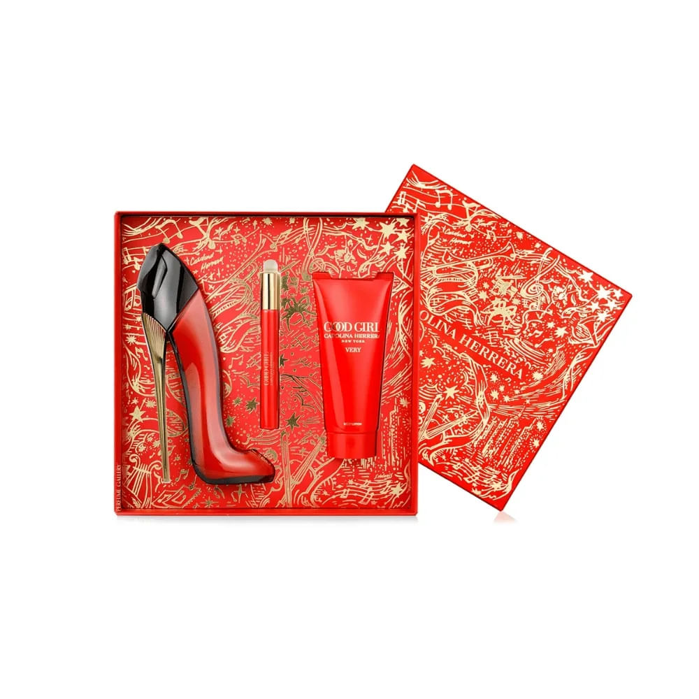 Kit Carolina Herrera Good Girl Very Eau de Parfum 80ml+Bdy Lotion 100ml+Travel Size 10ml