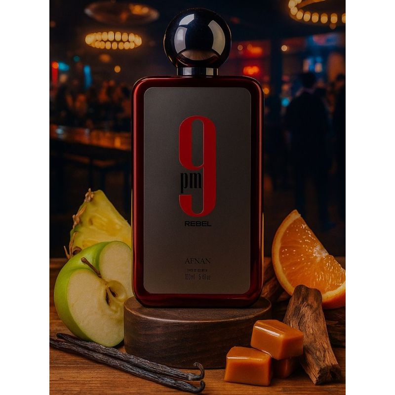 Afnan 9pm Rebel Eau de Parfum 100ml Perfume Masculino Árabe