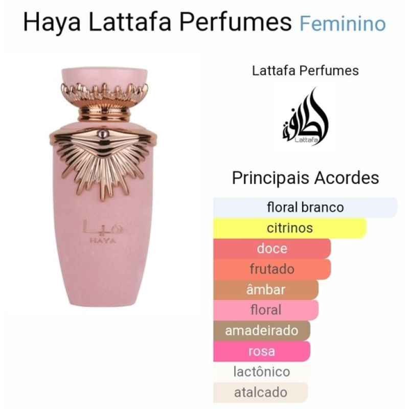 Lattafa Haya Eau De Parfum Perfume Feminino 100ml Árabe - Época