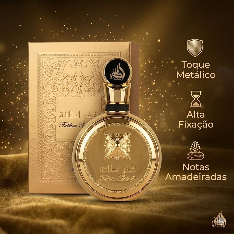 Fakhar Gold Extrait Lattafa Perfume Masculino 100ml Árabe - Época