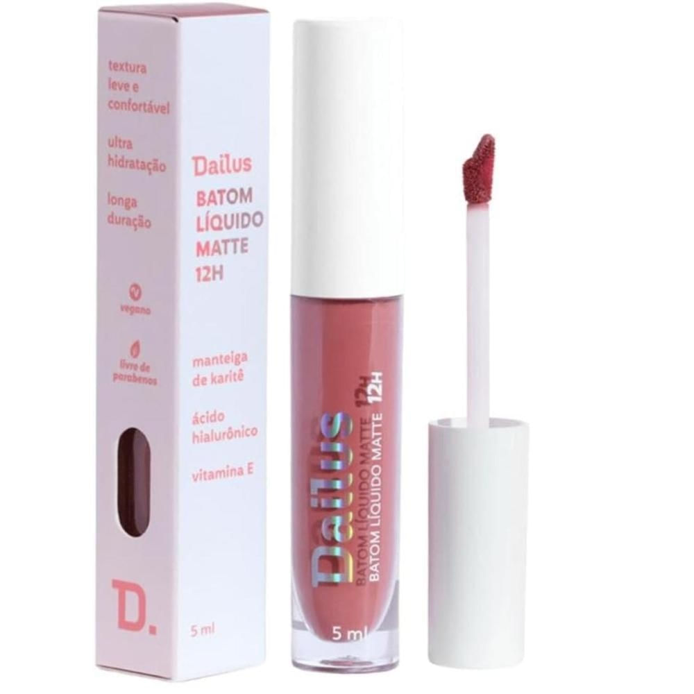 Batom Líquido Matte Cor Nude Dailus 12 Horas de Duração