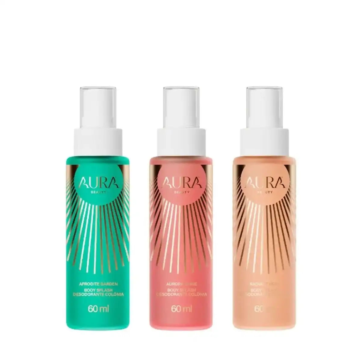 Aura Beauty - Kit Trilogia Das Deusas Body Splash- 3x60ml