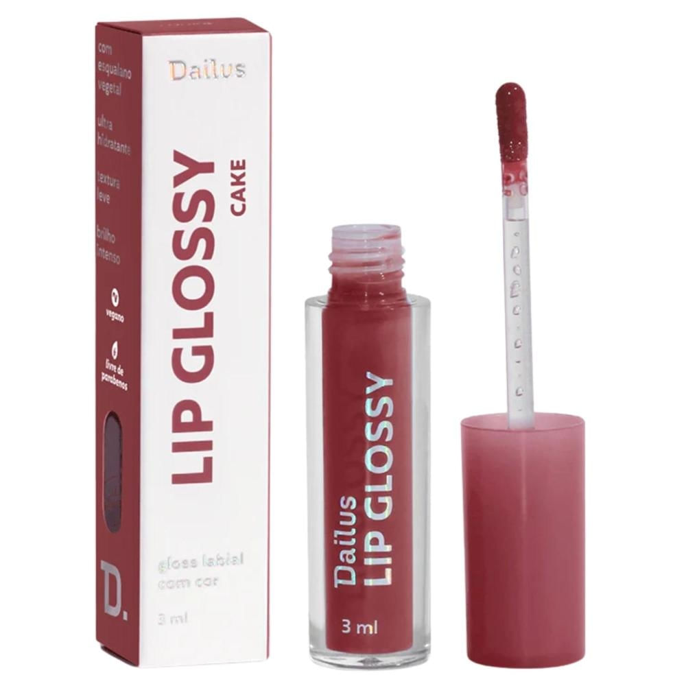 Lip Gloss Dailus Glossy Cake Marrom Translúcido