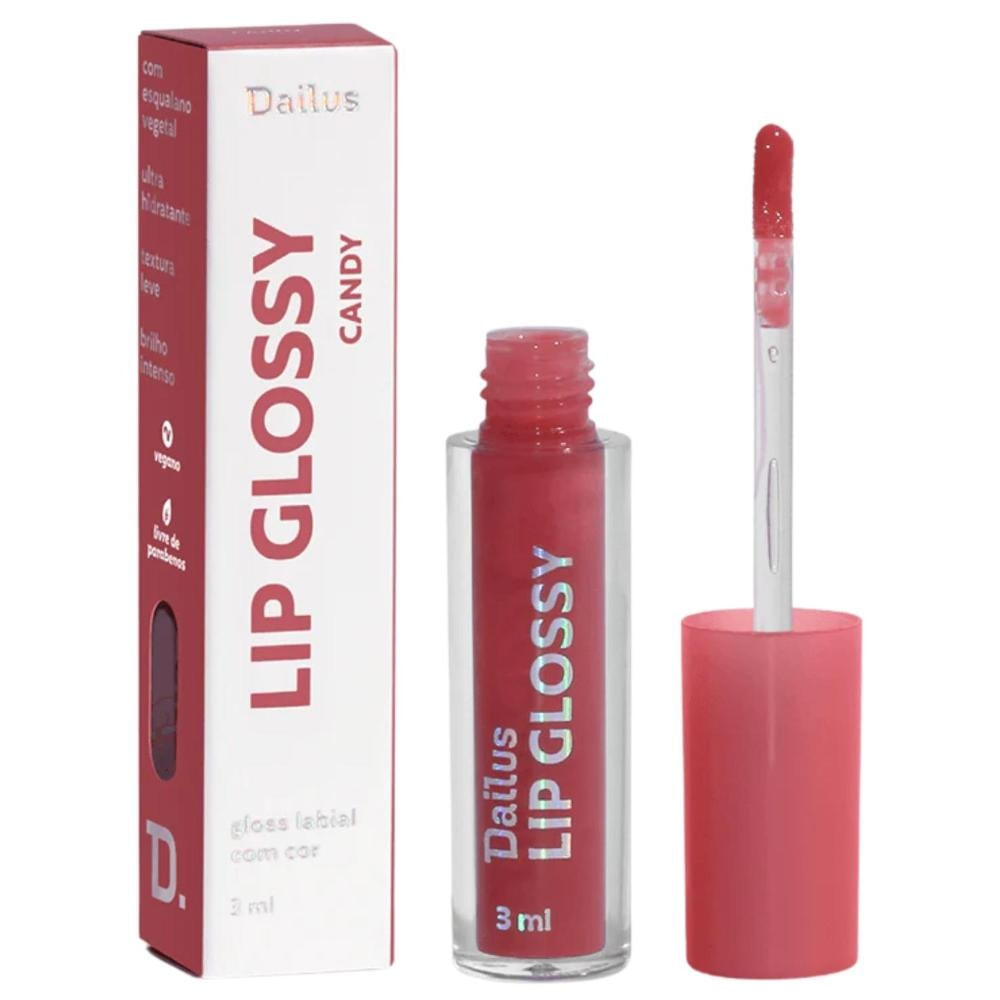 Lip Gloss Dailus Glossy Candy Nude Rosado Translúcido