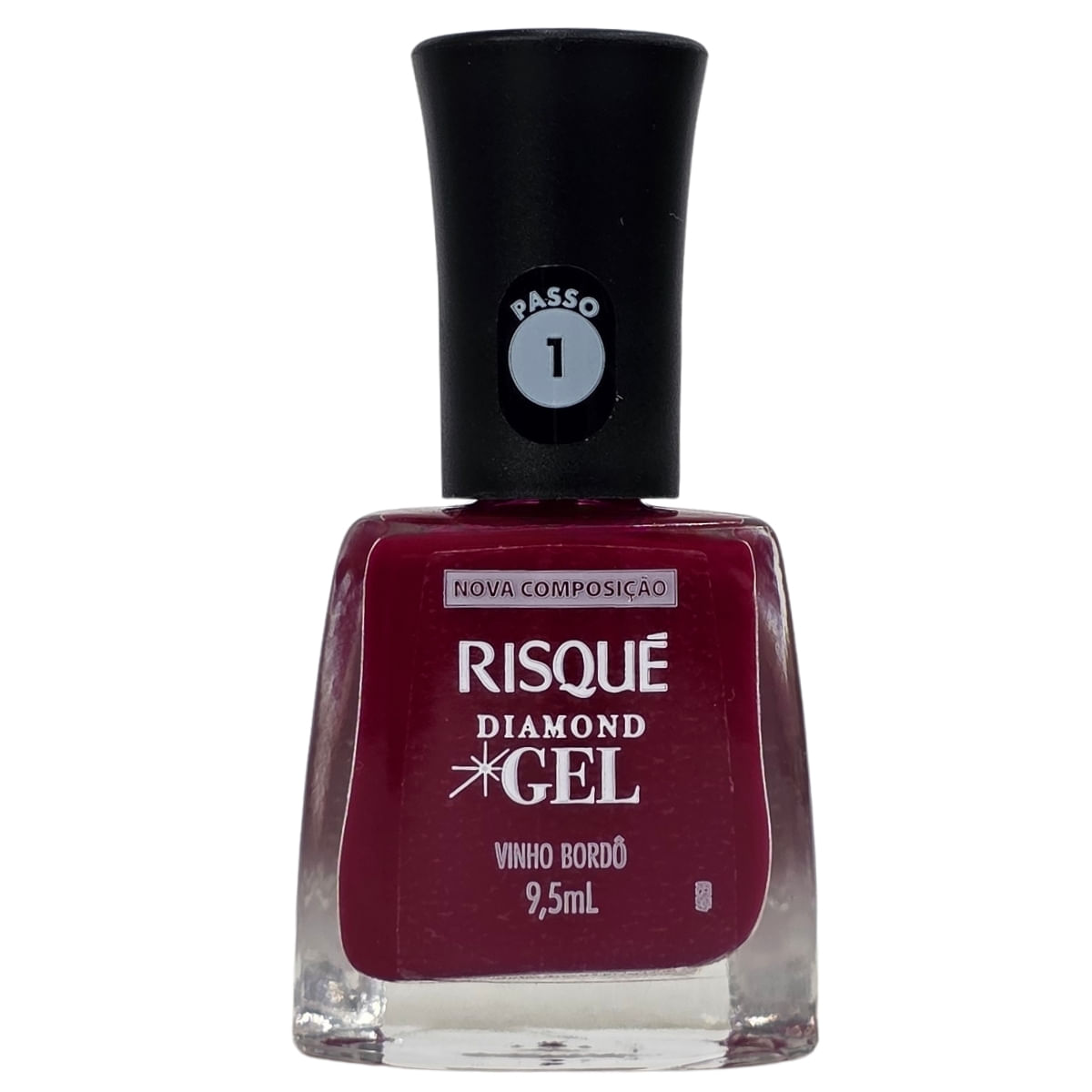 Esmalte Vermelho Bordô Diamond Gel Risque 9,5ml