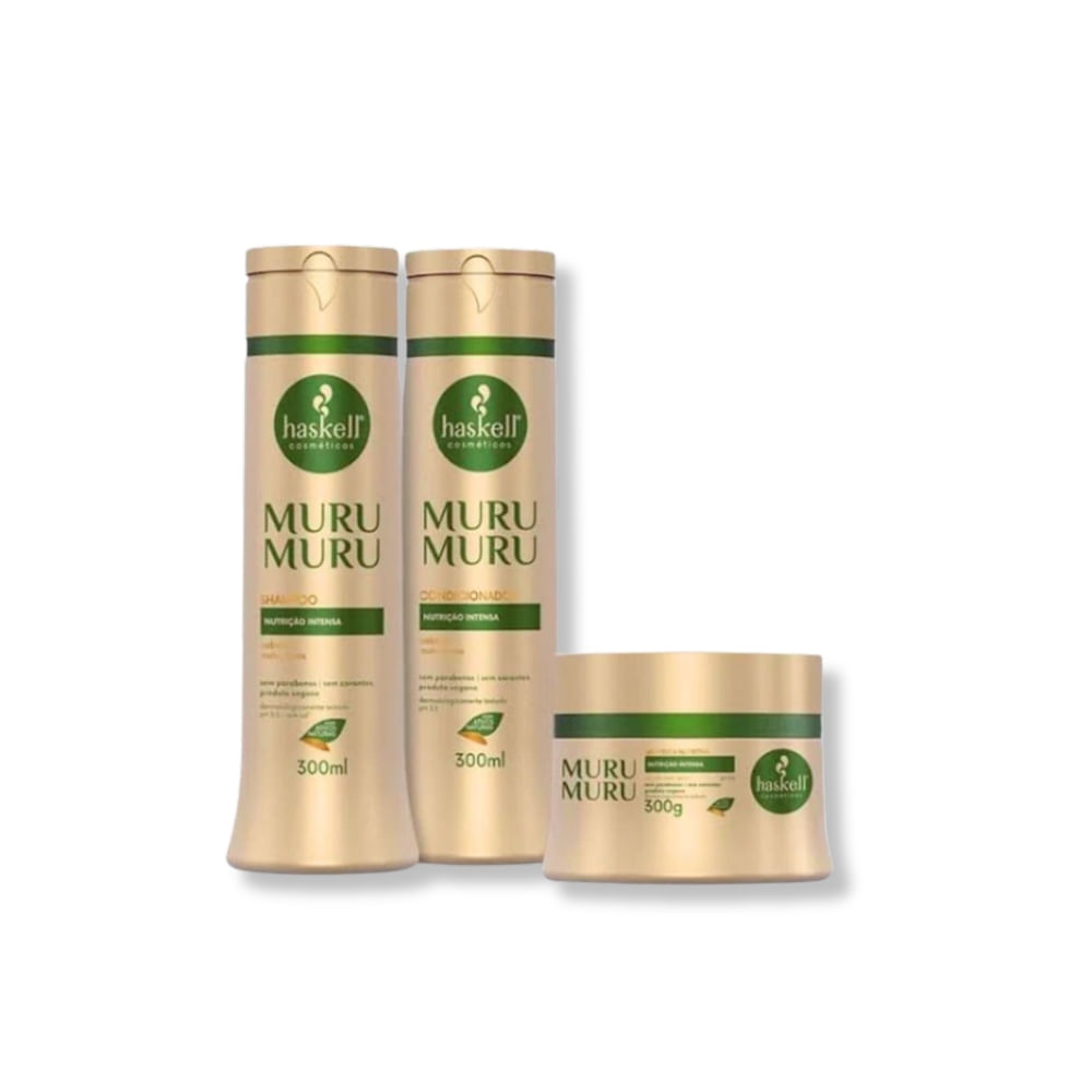 Haskell Kit Murumuru - Shampoo 300ml + Condicionador 300ml + Máscara 300g