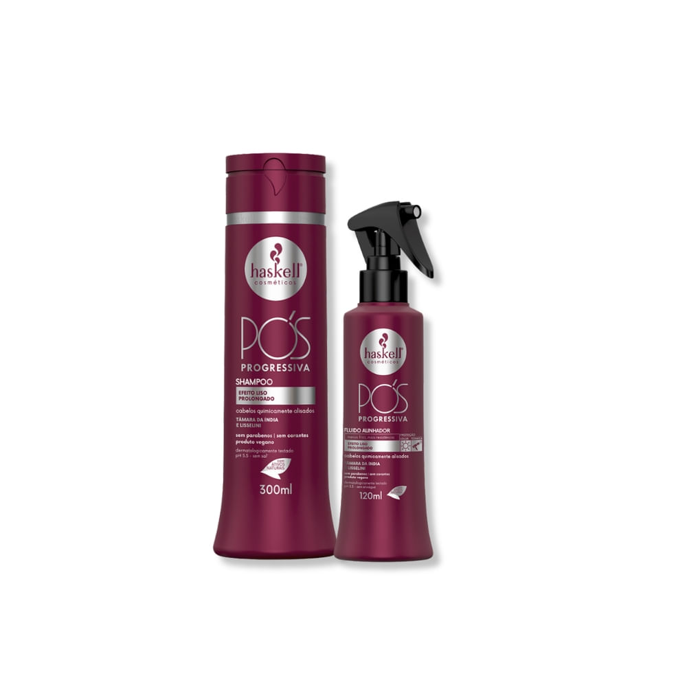Haskell  Kit Pós -Progressiva - Shampoo 300ml +  Fluído Alinhador 120ml