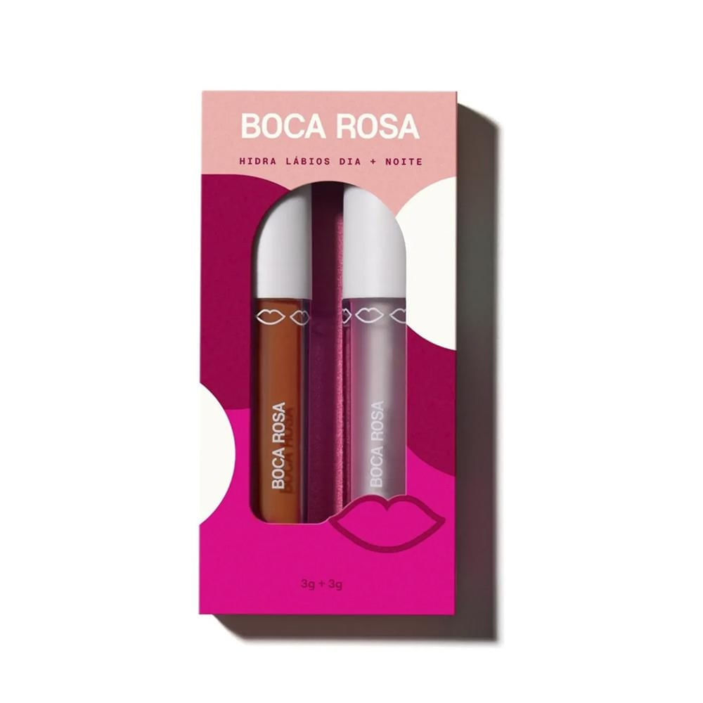 Kit Boca Rosa Noite e Dia Hidra Natural + Hidra Bege Gloss Labial