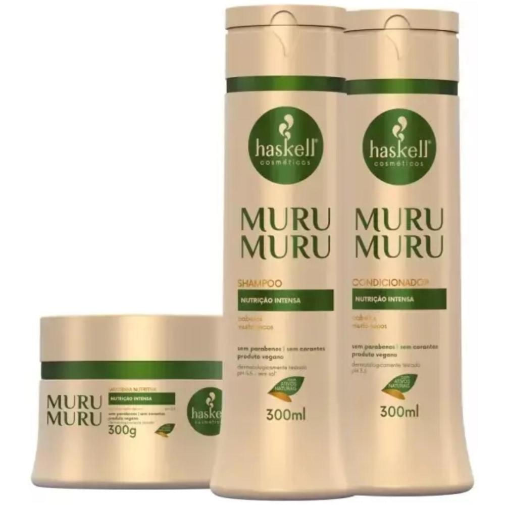 Kit Murumuru Haskell Shampoo Condicionador e Máscara 300ml