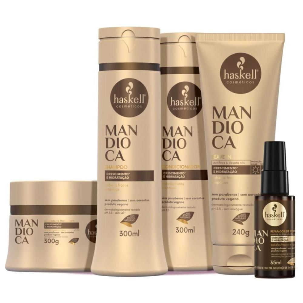 Kit Haskell Mandioca Completo com 5 produtos Fortalecedores