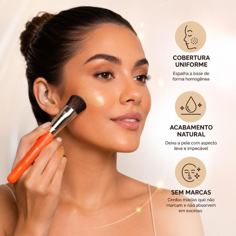 Pincel Kabuki Para Base Macrilan Linha Beauty Tools Bt03 - Época