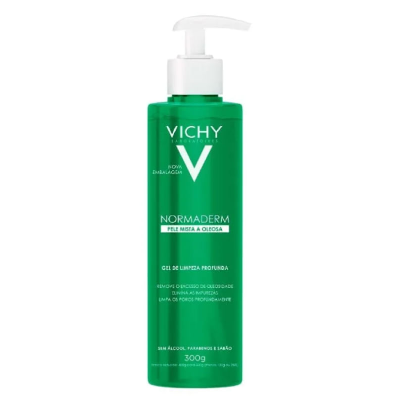 Gel de Limpeza Profunda Para Controle da Oleosidade e Poros Vichy Normaderm 300g