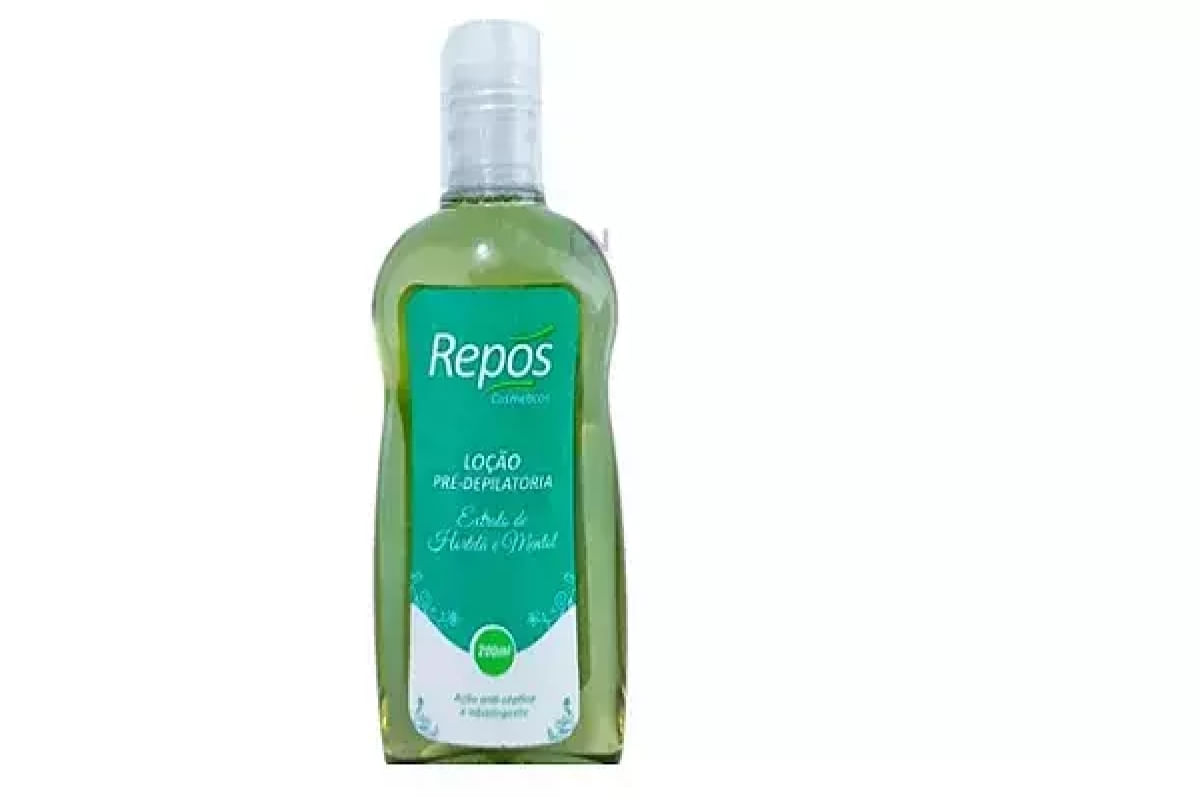 Loção Pré-Depilatória extrato de hortelã e mental Repos 100mL