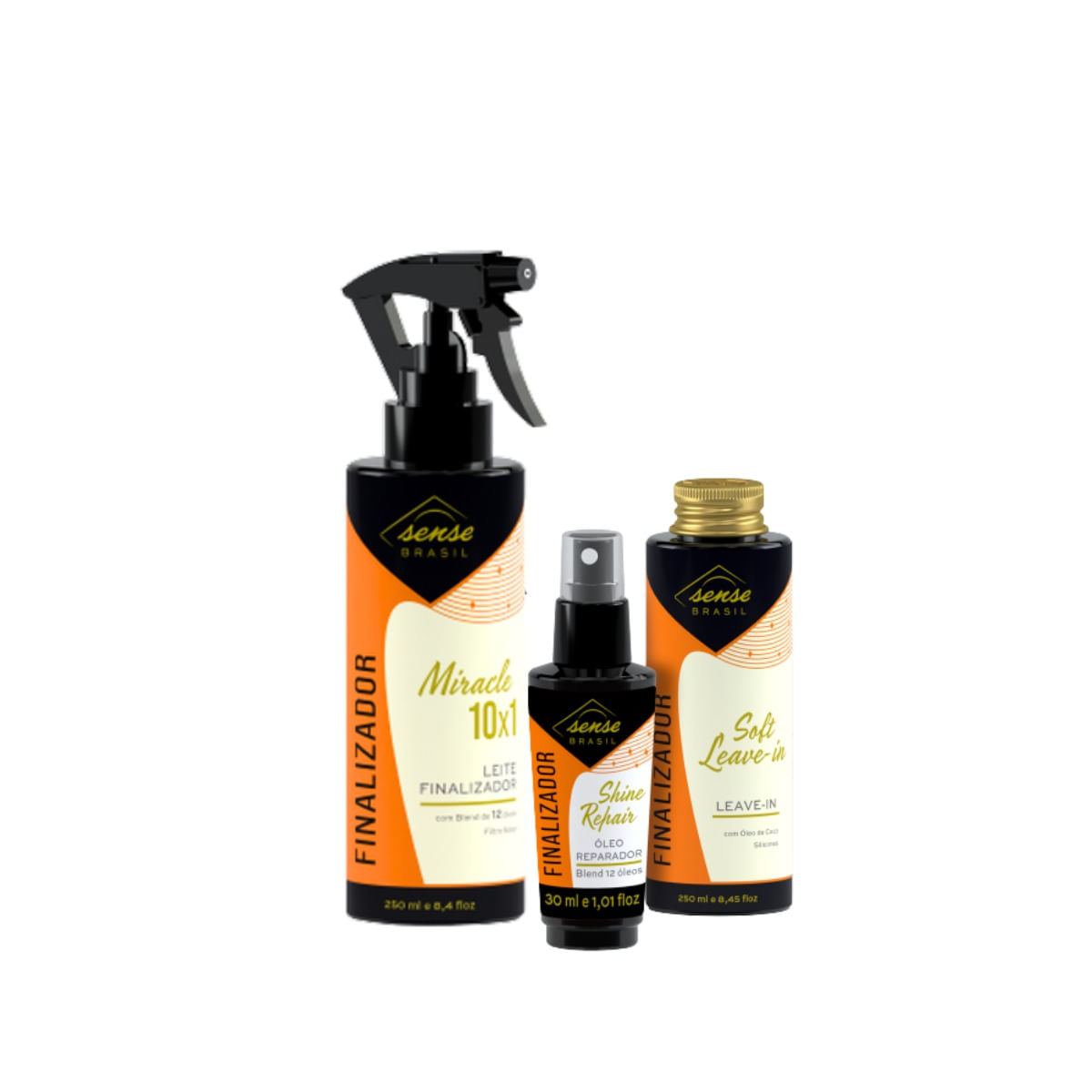 Kit Sense  (Soft 250ml + Óleo Shine Repair 30ml  + Miracle 250ml)