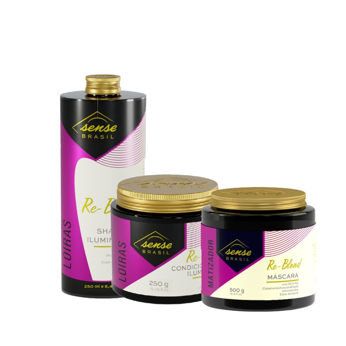 Kit Sense ReBlond (Shampoo 250ml e Cond 250ml) + Matizador 500ml