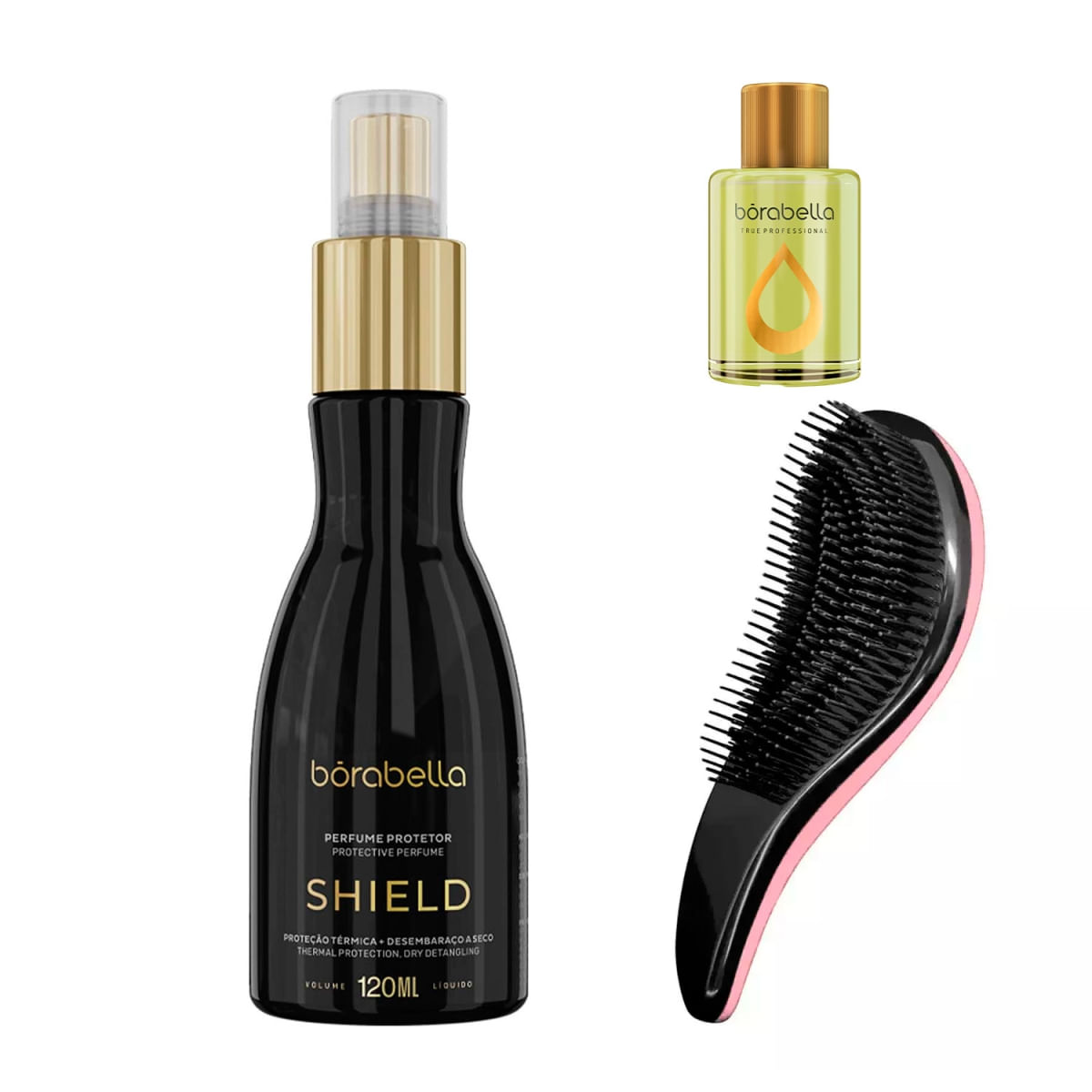 Borabella Shield Perfume E Protetor Térmico +Escova E Argan