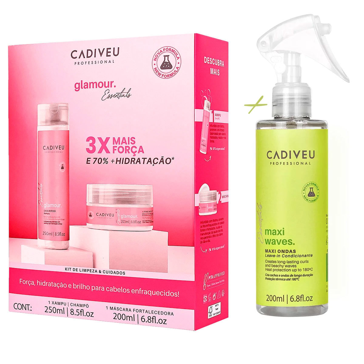 Kit Cadiveu Glamour Essentials  + Maxi Waves Cachos de Praia