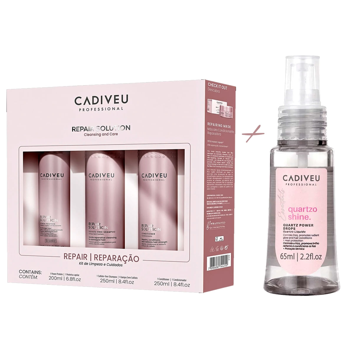Kit Cadiveu Repair Solution Reparação + Reparador de Pontas
