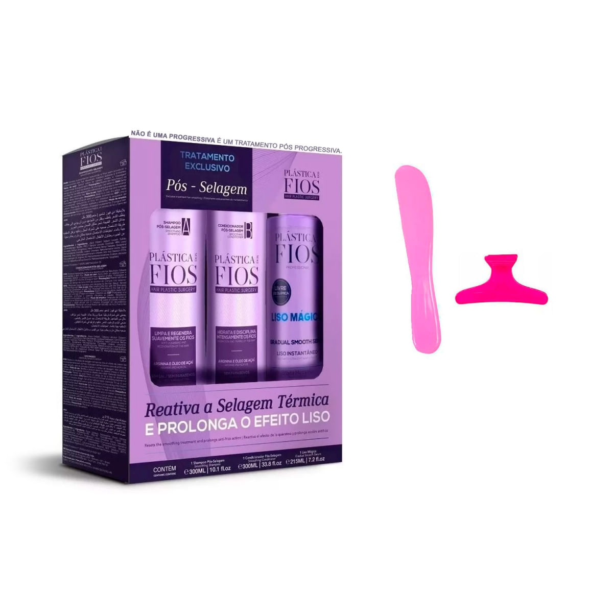 Kit Pós Selagem Cadiveu 300ml 3 Produtos +Espátula/Presilha
